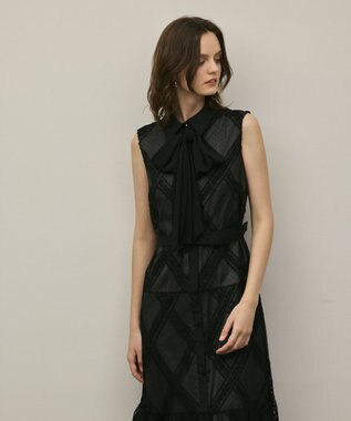 GRACE CONTINENTAL チュールレースワンピース ブラック