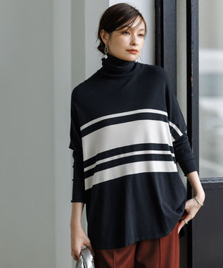ICB 【WEB限定カラーあり・洗える】 ヴィスコースワイド タートルネックプルオーバー