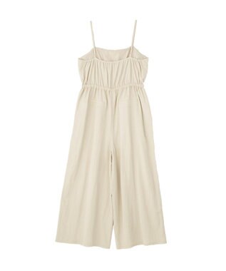 Green Parks 胸元バルーンワイドシルエットサロペット Light Beige