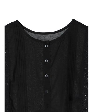 Green Parks インド綿　スクエアレース衿 Black