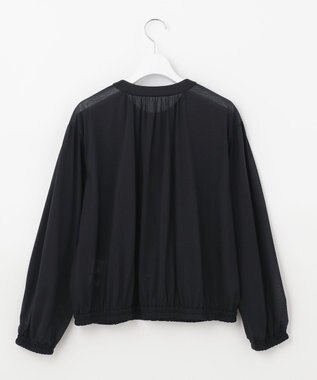 自由区 L 【洗える/冷房対策にも】シアーブルゾン ネイビー系