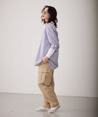 J.PRESS YORK STREET 【WOMEN】クレリックバンドドレス シャツ ブルー系1
