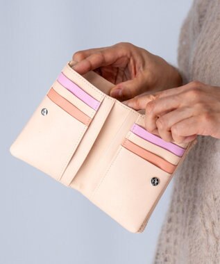 tsumori chisato CARRY キラキラ石 がま口 2つ折り財布 ベージュ