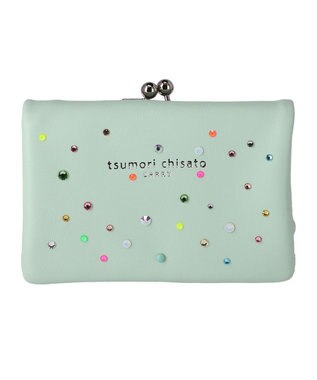 tsumori chisato CARRY キラキラ石 がま口 2つ折り財布 グリーン