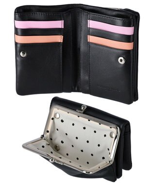 tsumori chisato CARRY キラキラ石 がま口 2つ折り財布 ブラック