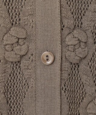 自由区 【カトリエムブーケ】Motif de roses ローズモチーフカーディガン モカ