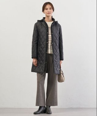 J.PRESS LADIES S 【WEB限定カラーあり・2way】コンパクトタフタキルティング  フーデッド コート ブラック系