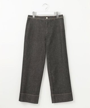 J.PRESS LADIES L 【洗える】 10oz Stretch Denim セミワイド パンツ ブラック系