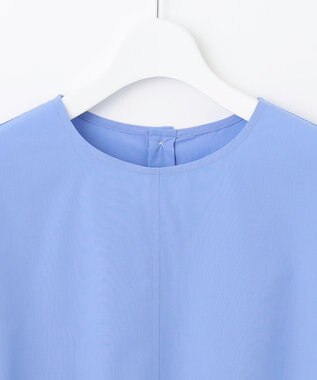 UNFILO 【洗える/吸水速乾】イージーケア キャンディスリーブ ブラウス サックスブルー