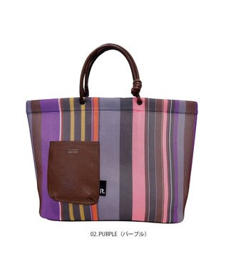 ROOTOTE 1165【手洗い可能】SC.ミディアム.ウエッファ.ストライプ-A 02：パープル