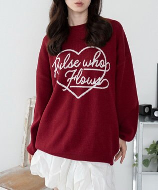 WEGO 【洗える】グラフィックニットBIGプルオーバー 柄13