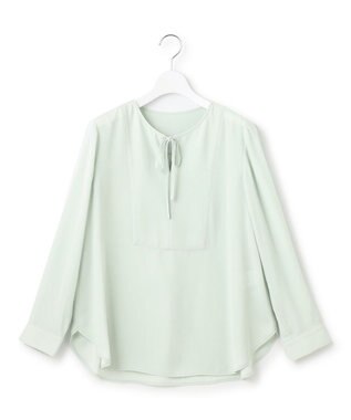 23区 S 【洗える】バックサテンアムンゼン ブザムディテール ブラウス スモーキーグリーン系