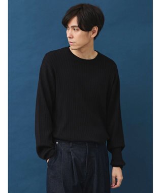 CRAFT STANDARD BOUTIQUE ワイドリブクルーネックニットプルオーバー Black