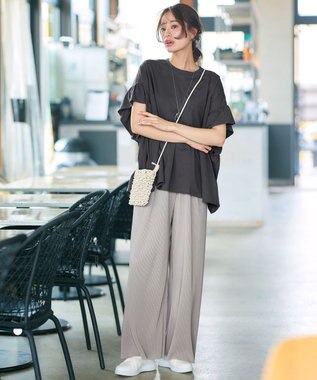 Tiaclasse 【2点セット・新色追加・洗える】クリスタルプリーツセットアップ グレージュ