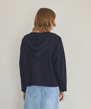 GRACE CONTINENTAL ニットフーディブルゾン ネイビー