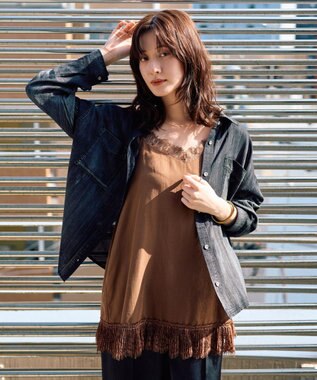 YECCA VECCA レースキャミソール Brown