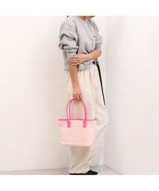 UNBILLION ペルケ perche / キャンバス・蛍光シープレザートートバッグ ピンク