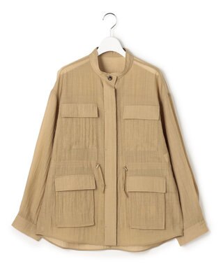 23区 【先行予約】リネンミックスシアースラブ ミリタリージャケット ベージュ系