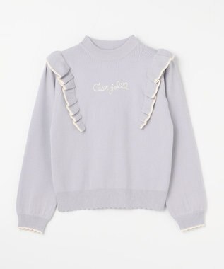 ANY KIDS 肩フリル しあわせタッチ ニット サックスブルー