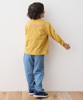 ANY KIDS 恐竜プリント 長袖Tシャツ マスタード（ブラキオサウルス）