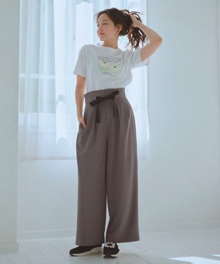 Feroux 【2WAY】サス付きリボン パンツ グレー系