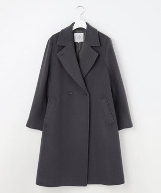 J.PRESS LADIES Pureラムウール ダブル ロングコート スレート系