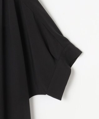 自由区 S 【接触冷感・UVケア・抗菌防臭・洗える】リヨセルポプリンシャツ ワンピース ブラック