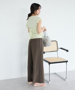 CRAFT STANDARD BOUTIQUE 【2点SET】ストール付きノースリーブニットプルオーバー Light Green