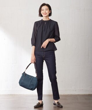 J.PRESS LADIES 【洗える】BASIC STRETCH DENIM スキニー パンツ ネイビー系