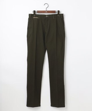 JOSEPH ABBOUD 【ウエストも伸びる】オーガニックストレッチピケ パンツ ダークブラウン系