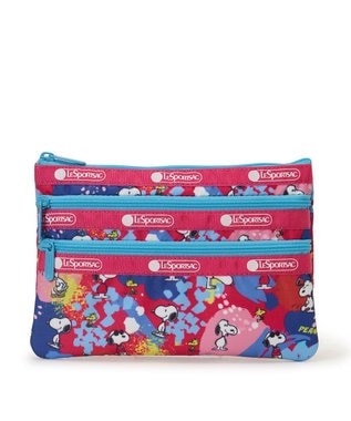 LeSportsac 3ZIP COSMETIC/ピーナッツプレイタイム