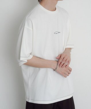 WEGO 【機能T】カラーステッチワンポイントT（SS） ホワイト