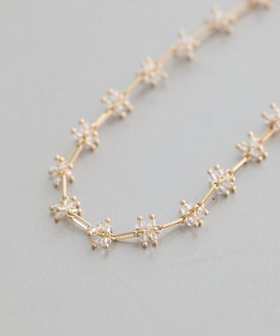 earth music&ecology クリアビーズポイントネックレス Gold