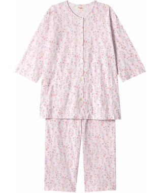 Wing 【数量限定　特別価格】 パジャマ 7分袖 8分丈 綿100％ 天竺素材 レディース EP8991 ウイング／ワコール ピンク