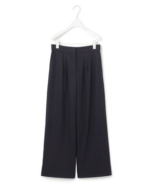 ICB 【洗える】 ウォッシャブルウールジャージー ワイドパンツ ネイビー系