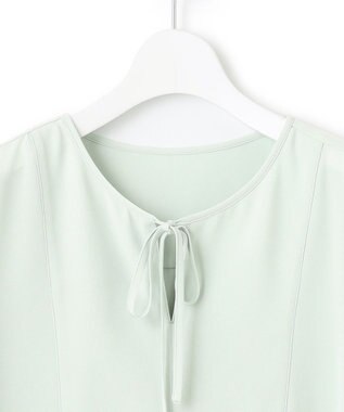 23区 S 【洗える】バックサテンアムンゼン ブザムディテール ブラウス スモーキーグリーン系