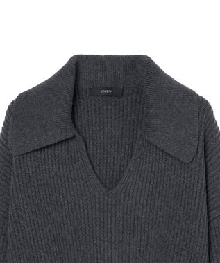 JOSEPH 【洗える】ニューカーディガンステッチオープンネックニット Smoke