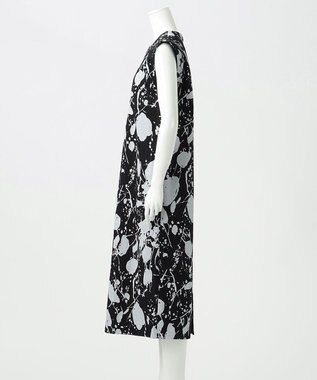 23区 L 【エステータ】ピグメントプリント ワンピース ブラックxホワイト