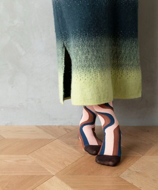 TRICOTE WAVE STRIPE SOCKS／ウェーブストライプソックス 87BROWN
