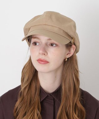 MOONBAT ポール & ジョー (PAUL & JOE ACCESSOIRES) ロゴプレート 無地 キャスケット キャメル