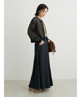 Green Parks ・ＳＵＧＡＲ　ＳＰＯＯＮ　ハナレースカーディガン Black