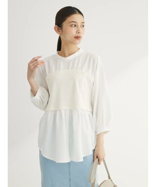 Green Parks リブビスチェドッキングプルオーバー Ecru