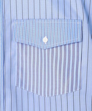 J.PRESS YORK STREET 【UNISEX】クレイジーパターン ストライプシャツ サックスブルー系8