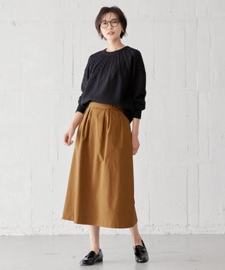 J.PRESS LADIES L 【WEB限定・洗える】 EIGER CORD 求心編み ニット ブラック系