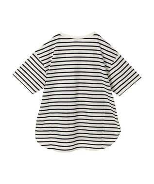 earth music&ecology ラウンドチュニックＴ Border Ivory