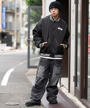 WEGO 【ユニセックス着用ITEM】グラフィックパファースタジャン ブラックその他