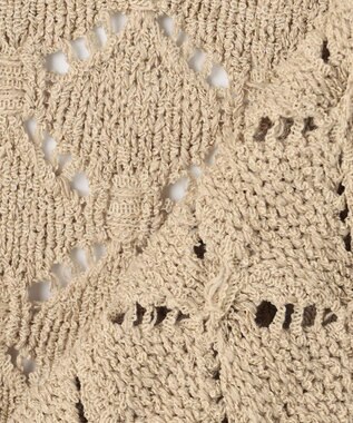 自由区 ジオメトリックモチーフ カーディガン ベージュ