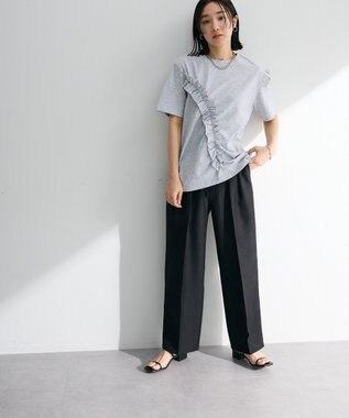 Green Parks ・ＥＬＥＮＣＡＲＥ　ＤＵＥ　リネンライク２タックパンツ Black