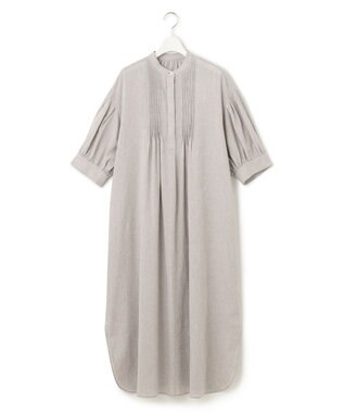 23区 S 【SLOW/洗える】リネンコットン シャツワンピース ライトグレー系