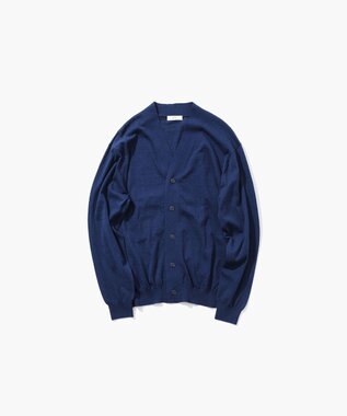ATON RECYCLED FRESCA | オーバーサイズ カーディガン NAVY